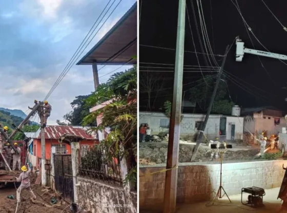 The CFE highlighted that electricity was restored to 100% in the communities affected by the rains.