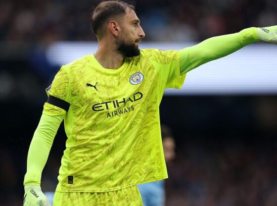 Gianluigi Donnarumma during the match between Manchester City and Manchester United