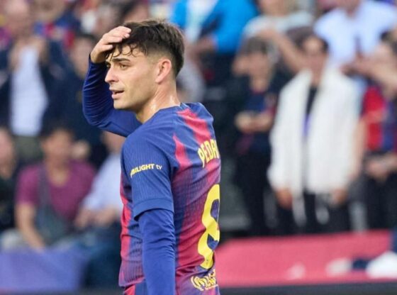 Pedri scored the first goal of the derby between Barça and Girona