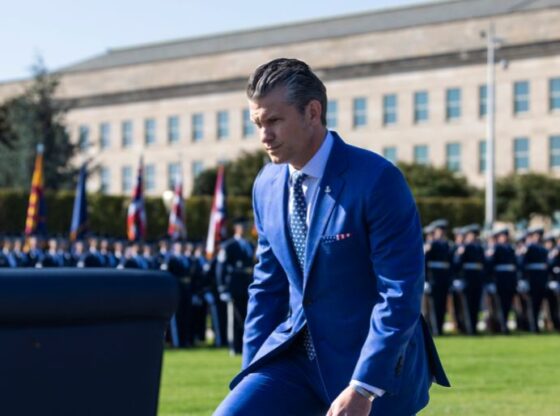 epa12390419 US Defense Secretary Pete Hegseth prepares to host a POW/MIA Recognition Day ceremony at the Pentagon in Arlington, Virginia, USA, 19 September 2025. EPA/JIM LO SCALZO
