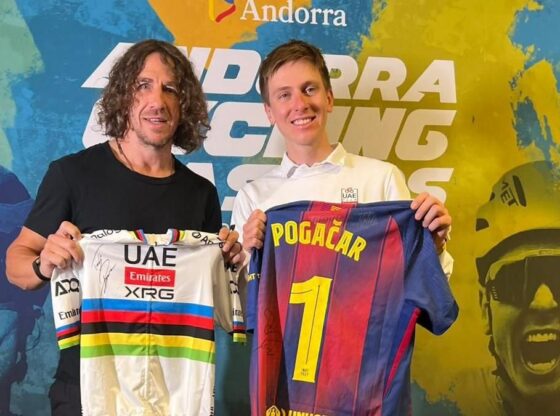 Carles Puyol, joining Tadej Pogacar