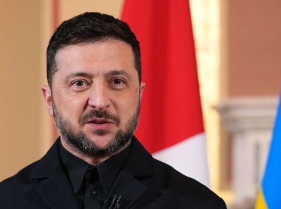 Ukraine's President Volodymyr Zelensky talks during a media conference after a meeting of the 'coalition of the willing' international partners on Ukraine in London on October 24, 2025.