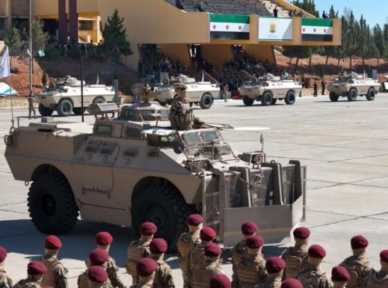 A military parade by the new Syrian army on the occasion of the graduation of a new batch of fighters, the Syrian Ministry of Defence