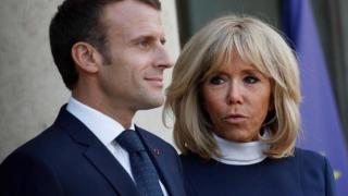 Emmanuel and Brigitte Macron.