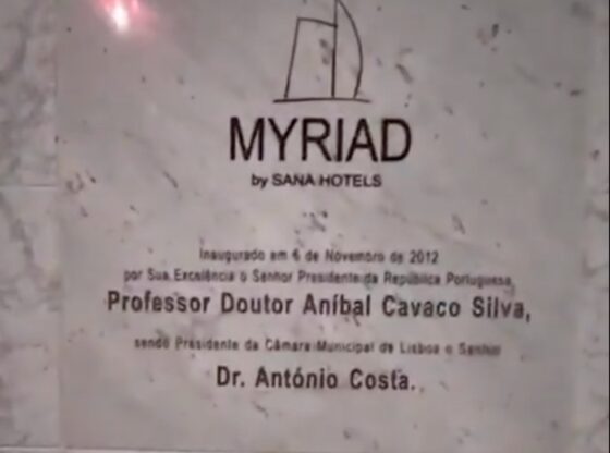 The video concludes with the lawyer showing the Myriad Hotel in Lisbon, from where Simón Levy transmitted.