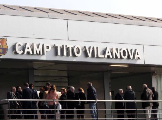 Tito Vilanova from name to Field 1 of the Sports city Joan Gamper