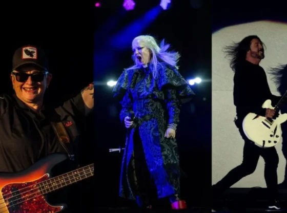 The Scottish Shirley Manson, lead singer of Garbage, appeared on the Doritos stage at the Corona Capital in a nun's outfit for her light-filled presentation.