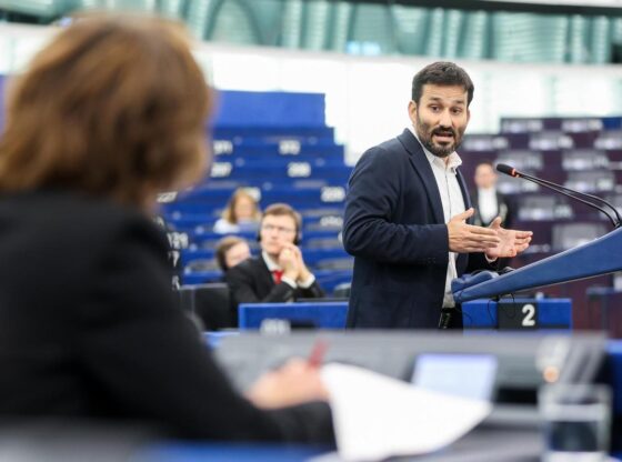 Vicent Marzà intervenes in the European Parliament.