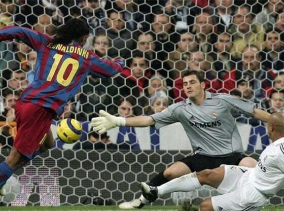 Ronaldinho scored two goals at the Bernabéu in the November 2005 Clásico.