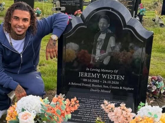 Dolan visiting his best friend's grave