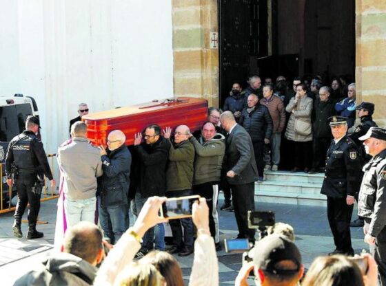 Burial in Algeciras of the sacristan Diego Valencia, stabbed to death by Yasine Kanjaa, recently judged as a jihadist.
