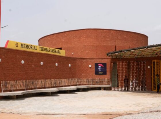 A view of the entrance of the newly inaugurated mausoleum for Burkina Faso's legendary leader Thomas Sankara in Ouagadougou, Saturday, May 17, 2025 (AP Photo)