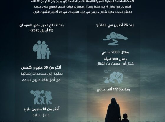 Special design - Infographic: More than 62 thousand displaced people in El Fasher within days