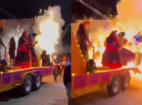 During a caravan on the occasion of the Day of the Dead, the explosion of fireworks was recorded in the municipality of Mazatepec.