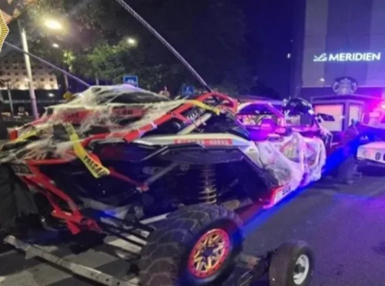 Sanction. Dangerous maneuvers, driving without a helmet, carrying a minor and exceeding crew members are some of the offenses that were committed.