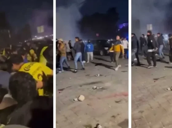 On Friday night there was a pitched fight between fans from America and Toluca.