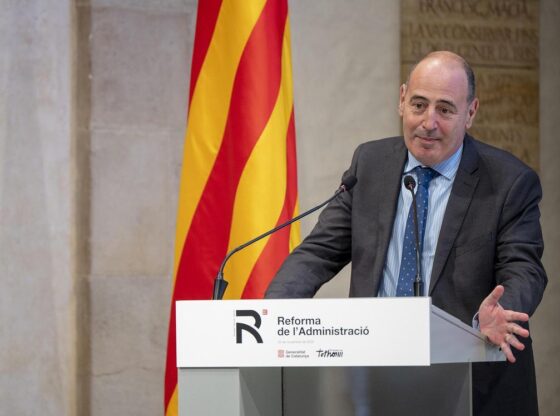 The leader of the experts, Professor Carles Ramió, at the Generalitat event.