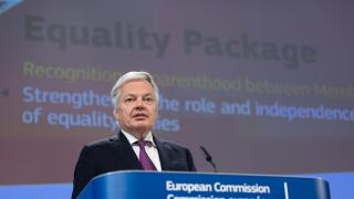 The Commissioner for Justice, Didier Reynders, during the press conference this Wednesday