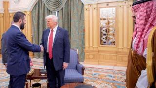 Trump and Al Sharaa, in Riyadh, in mid-May.