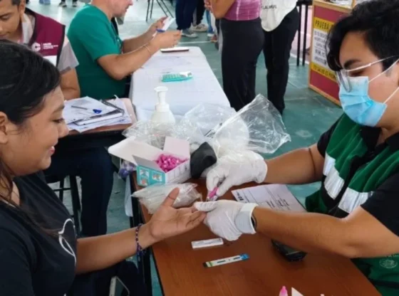 Young people toured modules to measure weight and height, took rapid tests and received guidance on mental health services.