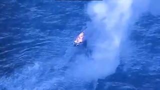 The Venezuelan ship that the US accuses of drug trafficking is on fire after being bombed.