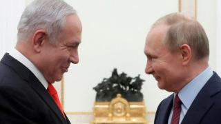 Netanyahu and Putin, during a bilateral meeting in Moscow in January 2020.