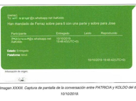 Screenshot of Koldo García's phone