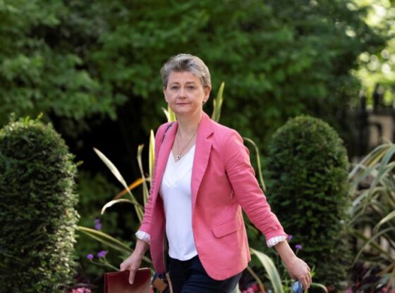 Britain's Secretary of State for the Home Department Yvette Cooper arrives for a cabinet meeting at Downing Street, in London, Britain, July 1, 2025. REUTERS/Carlos Jasso