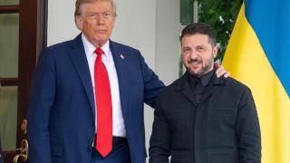 Trump with Zelensky last August at the White House.