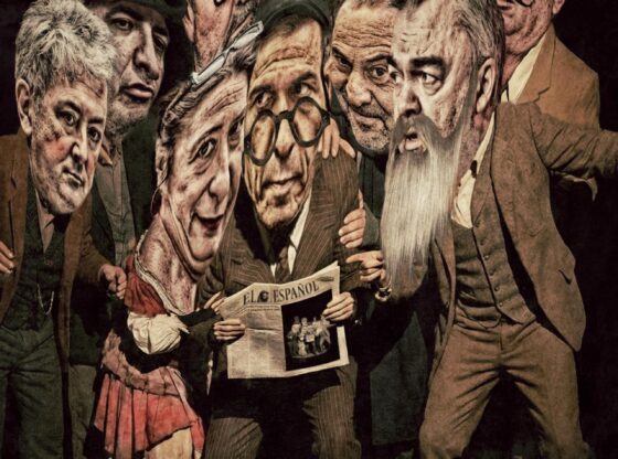 Illustration of the PSOE plumber, Leire Díez, along with other investigated people and Pedro Sánchez.