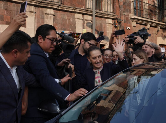 Claudia Sheinbaum Pardo, presidenta de México, durante su salida tras la reunión del Consejo Mexicano de Negocios.