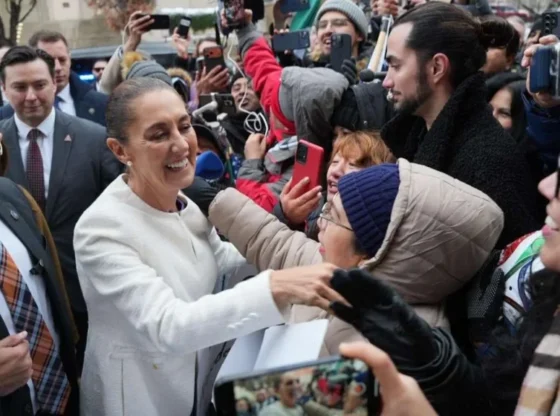 During her visit to the United States, for the World Cup draw, Claudia Sheinbaum met with the Mexican community living in the neighboring country.